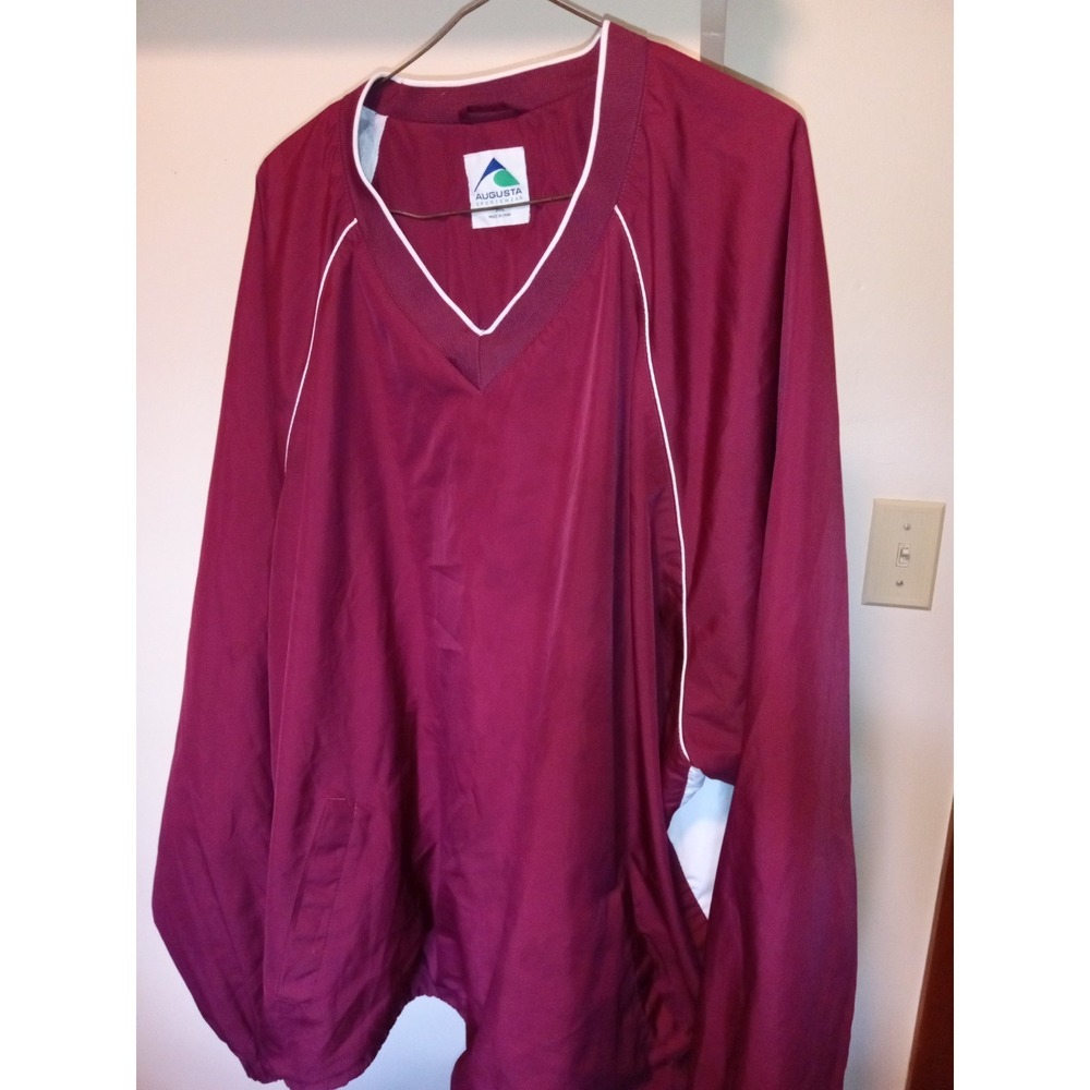Augusta Sports Wear Pullover Windbreak Pockets Fishing Shirt Vinyl Burgundy 3XL - Picture 3 of 14